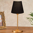 GloboStar® GLOSSY 204-0056 Μοντέρνο Eπιτραπέζιο Φωτιστικό Πορτατίφ Μονόφωτο 1 x E14 IP20 Χρυσό Μέταλλο με Μαύρο Ύφασμα - Μ13 x Π13 x Υ37cm