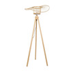 GloboStar® POPPY 01987 Boho Επιδαπέδιο Φωτιστικό Μονόφωτο 1 x E27 IP20 Μπεζ Ξύλο - Μ58 x Π58 x Υ138cm