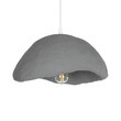 GloboStar® CONCRETE 201-0047 Μοντέρνο Κρεμαστό Φωτιστικό Καμπάνα Μονόφωτο 1 x E27 IP20 Γκρι Πολυστερίνη με Γκρι Ρητίνη - Μ31 x Π29 x Υ70cm