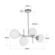 GloboStar® GLOBUS 203-0105 Μοντέρνο Φωτιστικό Οροφής Ράγα Πολύφωτο 4 x E27 IP20 Χρυσό Μέταλλο με Λευκό Γυαλί - Μ70 x Π15 x Υ34cm