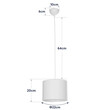 GloboStar® BLAZE 203-0107 Μοντέρνο Κρεμαστό Φωτιστικό Καπέλο Μονόφωτο 1 x E27 IP20 Μπεζ Ύφασμα - Μ22 x Π22 x Υ20cm