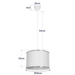GloboStar® ELECTRA 203-0111 Μοντέρνο Κρεμαστό Φωτιστικό Καπέλο Μονόφωτο 1 x E27 IP20 Mαύρο Ύφασμα με Ασημί Μέταλλο - Μ30 x Π30 x Υ23cm