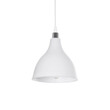 GloboStar® RADE 203-0126 Μοντέρνο Κρεμαστό Φωτιστικό Καμπάνα Μονόφωτο 1 x E27 IP20 Λευκό με Ασημί Πλαστικό - Μ17.5 x Π17.5 x Υ56cm