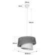 GloboStar® ALINA 203-0129 Μοντέρνο Κρεμαστό Φωτιστικό Καπέλο Μονόφωτο 1 x E27 IP20 Καφέ & Μπεζ Ύφασμα - Μ30 x Π30 x Υ93cm