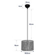 GloboStar® CLAIRIE 203-0132 Μοντέρνο Κρεμαστό Φωτιστικό Καπέλο Μονόφωτο 1 x E27 IP20 Καφέ Ύφασμα - Μ22 x Π22 x Υ93cm
