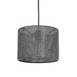 GloboStar® CLAIRIE 203-0133 Μοντέρνο Κρεμαστό Φωτιστικό Καπέλο Μονόφωτο 1 x E27 IP20 Μαύρο Ύφασμα - Μ22 x Π22 x Υ93cm