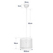GloboStar® CLAIRIE 203-0134 Μοντέρνο Κρεμαστό Φωτιστικό Καπέλο Μονόφωτο 1 x E27 IP20 Λευκό Ύφασμα - Μ22 x Π22 x Υ93cm