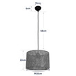 GloboStar® CLAIRIE 203-0136 Μοντέρνο Κρεμαστό Φωτιστικό Καπέλο Μονόφωτο 1 x E27 IP20 Μαύρο Ύφασμα - Μ30 x Π30 x Υ93cm