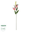 GloboStar® Artificial Garden PINK LILY BRANCH 21313 Τεχνητό Διακοσμητικό Κλαδί Ροζ Κρίνο Y106cm