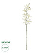 GloboStar® Artificial Garden WHITE VANDA ORCHID BRANCH 21409 Τεχνητό Διακοσμητικό Κλαδί Λευκή Ορχιδέα Y82cm
