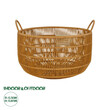 GloboStar® Artificial Garden COCOA 21495 Διακοσμητικό Πλεκτό Καλάθι - Κασπώ Γλάστρα - Flower Pot Μπεζ Φ30cm x Υ40cm