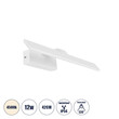 GloboStar® MIRROR 60512 Φωτιστικό Τοίχου - Απλίκα LED 12W 1440lm 120° AC 85-265V IP54 Φυσικό Λευκό 4500K Λευκό Μέταλλο - Μ42 x Π5 x Υ15cm - 2 Xρόνια Εγγύηση