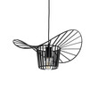 GloboStar® LUMINOVA 61462 Μοντέρνο Κρεμαστό Φωτιστικό Πλέγμα Μονόφωτο 1 x E27 IP20 Μαύρο Σχοινί με Μαύρο Σύρμα - Μ42 x Π42 x Υ20.5cm