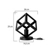 GloboStar® DISE 203-0272 Μοντέρνο Eπιτραπέζιο Φωτιστικό Μονόφωτο 1 x E27 IP20 Μαύρο Πλαστικό - Μ28 x Π28 x Υ29cm