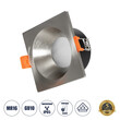 GLOBOSTAR® EPSILON 61318 Χωνευτή Τετράγωνη Βάση Σποτ Οροφής/Μπάνιου για Λάμπα MR16/GU10 Αδιάβροχο IP65 - Νίκελ Βούρτσας Αλουμίνιο & Λευκό Γυαλί - Φ8.5 x Υ4.4cm / Q7.5 x 7.5cm
