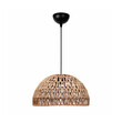 GloboStar® SAND 204-0167 Boho Κρεμαστό Φωτιστικό Καμπάνα Μονόφωτο 1 x E27 IP20 Μπεζ Σχοινί - Μ29 x Π29 x Υ16cm