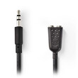 NEDIS CAGP22100BK02 Stereo Audio Cable, 3.5 mm Male - 2x 3.5 mm Female, 0.2m, Bl