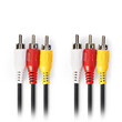 NEDIS CVGP24300BK100 Composite Video Cable 3x RCA Male-3x RCA Male,10 m,Black