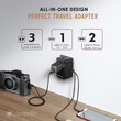 LAMTECH UNIVERSAL POWER TRAVEL ADAPTER 2XUSB 1XTYPE-C 20W BLACK