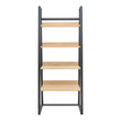 Βιβλιοθήκη Ryder pakoworld σε oak-μαύρη απόχρωση 75x36x185εκ