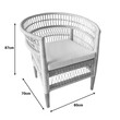 Πολυθρόνα Necorian paakoworld teak ξύλο με pe rattan σε φυσική απόχρωση και λευκό μαξιλάρι 80x70x87εκ