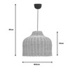 Φωτιστικό οροφής Ziquel Inart rattan σε φυσική απόχρωση Φ42x89εκ