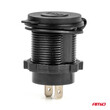 04218/AM ΠΡΙΖΑ ΜΕ 2 ΘΥΡΕΣ USB ΚΑΙ ΚΑΠΑΚΙ 12/24V QUICK CHARGE 3.0 ΑΔΙΑΒΡΟΧΗ ΜΕ ΜΠΛΕ LED ΦΩΣ ΜΑΥΡΗ AMIO - 1 ΤΕΜ.