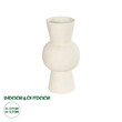 GloboStar® Artificial Garden BANGKOK 21274 Διακοσμητική Κεραμική Γλάστρα Μπεζ Μ12.5 x Π12.5 x Υ23cm