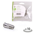 Nedis Csgp41956me Satellite & Antenna Adapter f-Quick Male - f Female 10 Pieces