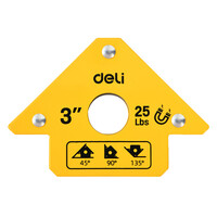 DELI μαγνητική γωνία συγκόλλησης DL-HDW25 με 45°/90°/135° γωνίες, 3", 11kg