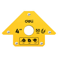DELI μαγνητική γωνία συγκόλλησης DL-HDW50 με 45°/90°/135° γωνίες, 4", 22kg