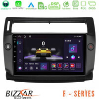 Bizzar f Series 8core Android14 4+64gb  Citroen c4 2004-2010 Navigation Multimedia Tablet 9" (Μαύρο Χρώμα) με Carplay & Android Auto u-f-Ct0812b