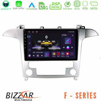 Bizzar f Series 8core Android14 4+64gb  Ford s-max 2006-2012 Navigation Multimedia Tablet 9" με Carplay & Android Auto u-f-Fd409s