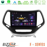 Bizzar f Series 8core Android14 4+64gb  Jeep Cherokee 2014-2019 Navigation Multimedia Tablet 9" (Ασημί Χρώμα) με Carplay & Android Auto u-f-Jp0077s