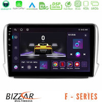 Bizzar f Series 8core Android14 4+64gb  Peugeot 208/2008 Navigation Multimedia Tablet 10" με Carplay & Android Auto u-f-Pg0164