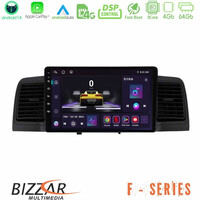 Bizzar f Series 8core Android14 4+64gb  Toyota Corolla 2002-2006 Navigation Multimedia Tablet 9" με Carplay & Android Auto (Black) u-f-Ty0254bl