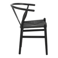 Καρέκλα Wishbone pakoworld rubberwood-σχοινί σε μαύρη απόχρωση 60x51x80εκ