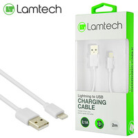 LAMTECH CHARGING CABLE iPhone 5/6/7 2m WHITE