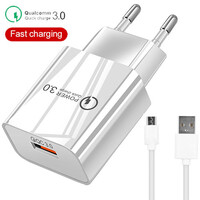 LAMTECH QUICK CHARGER USB3.0 18W WITH MICRO USB CABLE 1M WHITE