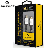 CABLEXPERT 4K HIGH SPEED HDMI CABLE WITH ETHERNET "SELECT PLUS SERIES" 7.5M