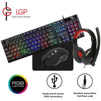 LGP 4 IN 1 RGB GAMING COMBO SET (KEYBOARD-MOUSE-HEADSET-MOUSEPAD) MERCURY