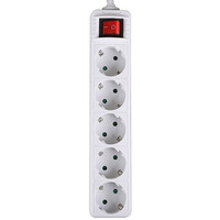 LAMTECH POWER STRIP WITH SWITCH 5 OUTLETS WHITE