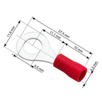 DM-017 . Ακροδέκτης οπής 6.5mm σετ 100τμχ