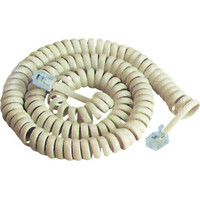 DM-0032F-7.5 . Καλώδιο Ακουστικού 4P4C Spiral Λευκό 7.5m