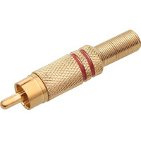 DM-1558 . Βύσμα RCA Αρσενικό Επίχρυσο Κόκκινο