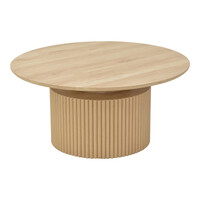 Τραπέζι σαλονιού Opols pakoworld mdf σε  φυσική απόχρωση Φ90x42εκ