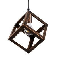 GLOBOSTAR® CUBE 00793 Μοντέρνο Κρεμαστό Φωτιστικό Οροφής με Ντουί 1 x E27 AC 220-240V IP20 - Χάλκινο - Μ25 x Π25 x Υ25cm