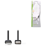 Nedis Ccgp60010bk02 usb 2.0 Cable a Male-a Female 0.2m Black