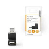 Nedis Ccgp60930bk usb 2.0 Adapter a Male - a Female 90° Angled Black