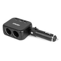 04357/AM ΑΝΤΑΠΤΟΡΑΣ ΑΝΑΠΤΗΡΑ 12/24V 100W ΜΑΥΡΟΣ/2 ΘΕΣΕΙΣ/1xUSB-A+1xUSB-C/ΠΕΡΙΣΤΡΟΦΗ 180 ΜΟΙΡΩΝ ΑΜΙΟ - 1 ΤΕΜ.